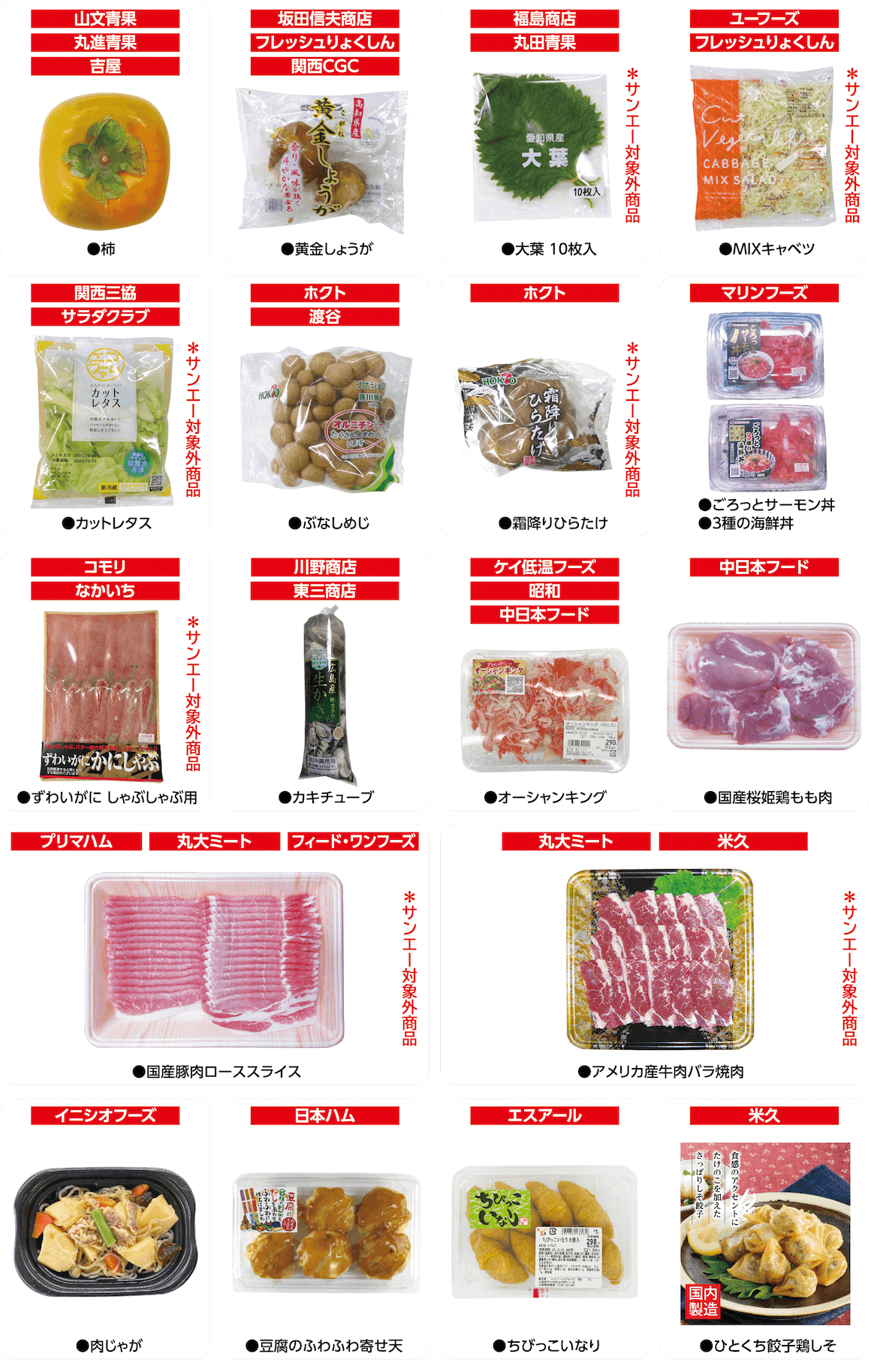対象商品一覧